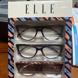 Elle 3 Pack Gift Box Women's Reading Glasses +2.00(New)